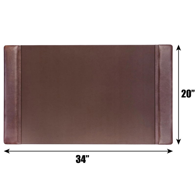 DACASSO Leather Desk Pad with Side Rails - Luxury Leather Desk Blotter for Writing - Executive Desk Surface Protector - (Chocolate Brown, 34â€ x 20â€) - Image 2